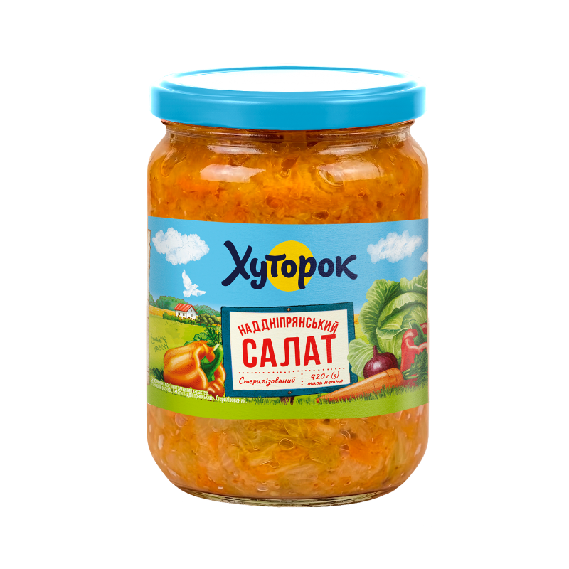 Салат Наддніпрянський стерилізований ТМ "Хуторок" 420г